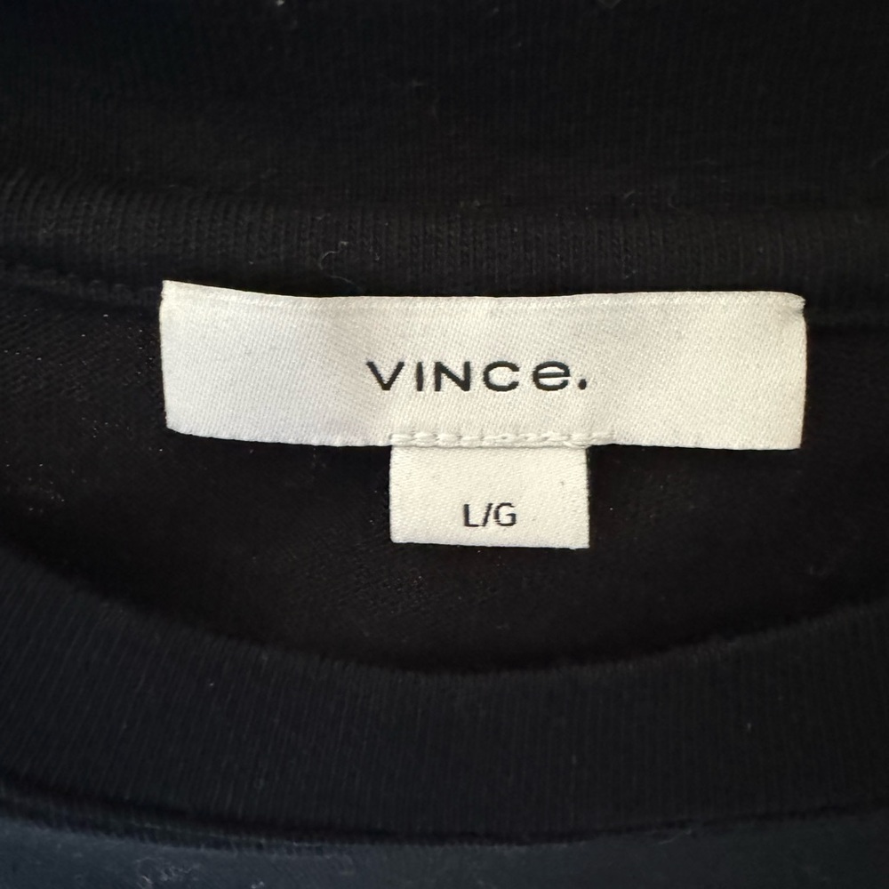 Vince Tie Waist Cotton T-shirt Dress Black. Women’s Large. Classic. Comfortable - Picture 3 of 7